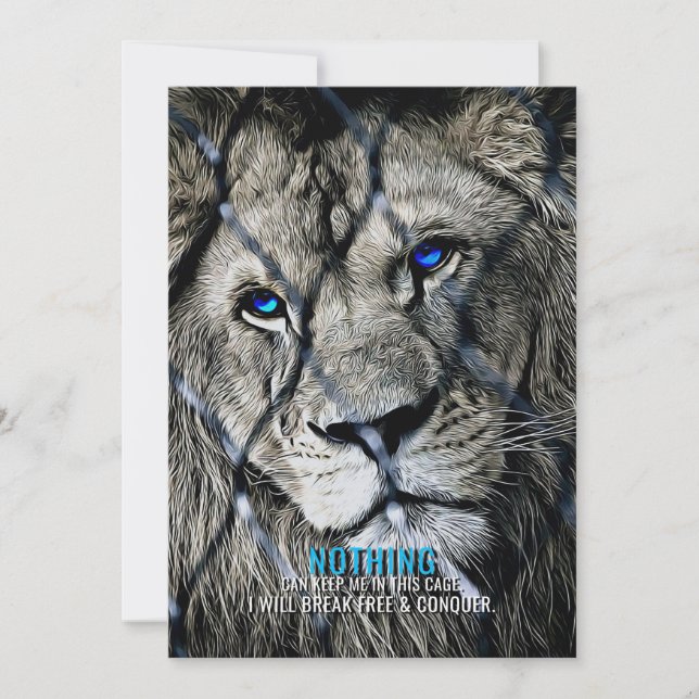Cartão De Agradecimento Lion Break Free (Frente)