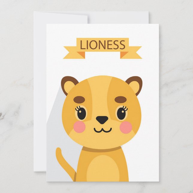 Cartão De Agradecimento Lion Cute Lioness (Frente)