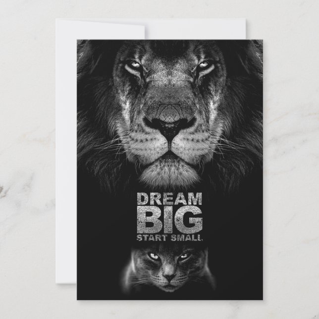 Cartão De Agradecimento Lion Dream BIG Start Small (Frente)