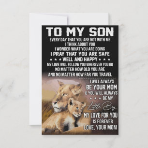 Cartão De Agradecimento Lion Lover Para Meu Filho Lion