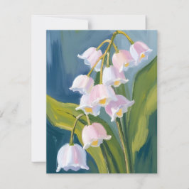 Cartão De Agradecimento Lírio do Vale | Flor Pintada à Aquarela
