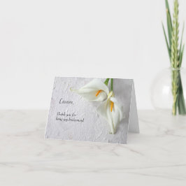 Cartão De Agradecimento Lírios Calla com espaço para texto