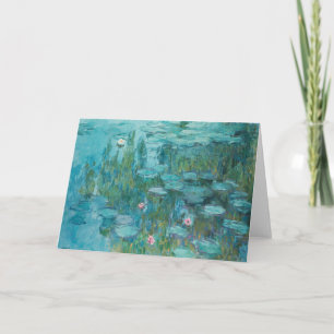 Cartão De Agradecimento Lírios de água, pintura a óleo de arte fina, Claud