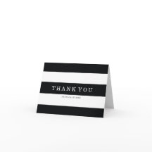 Cartão de Agradecimento Listras Pretas e Brancas C