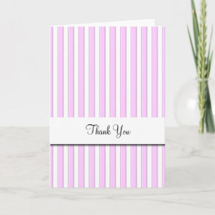 Cartão de Agradecimento Listras Rosa Branco