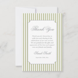 Cartão De Agradecimento Listras Verde Sage Grand milenar