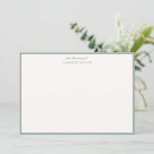 Cartão De Agradecimento Listras Verde Salvia do Chá de Bebê Personalizado