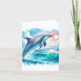 Cartão De Agradecimento Litoral sob o golfinho marinho