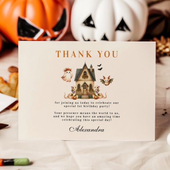 Cartão De Agradecimento Little Boo Boho Birthday Bash (Criador carregado)