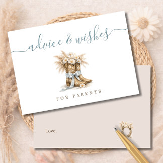 Cartão De Agradecimento Little Cowboy Baby Shower Advice Wishes Parents