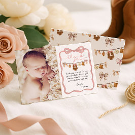 Cartão De Agradecimento Little Cowgirl Baby Shower Photo