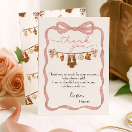 Cartão De Agradecimento Little Cowgirl Baby Shower Photo Thank You Card