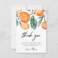 Cartão de Agradecimento Little Cutie Orange Baby S