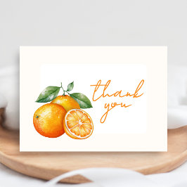 Cartão De Agradecimento Little Cutie Orange Baby Shower Thank You Card