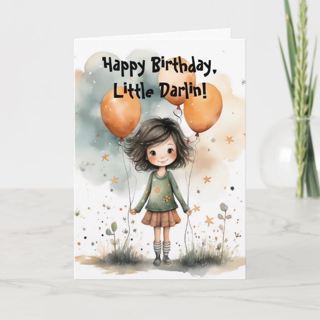 CARTÃO DE AGRADECIMENTO LITTLE DARLIN BIRTHDAY CARD (Frente)