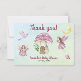 Cartão De Agradecimento Little Fairy Baby Shower Thank you for coming 