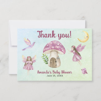 Cartão De Agradecimento Little Fairy Baby Shower Thank you for coming