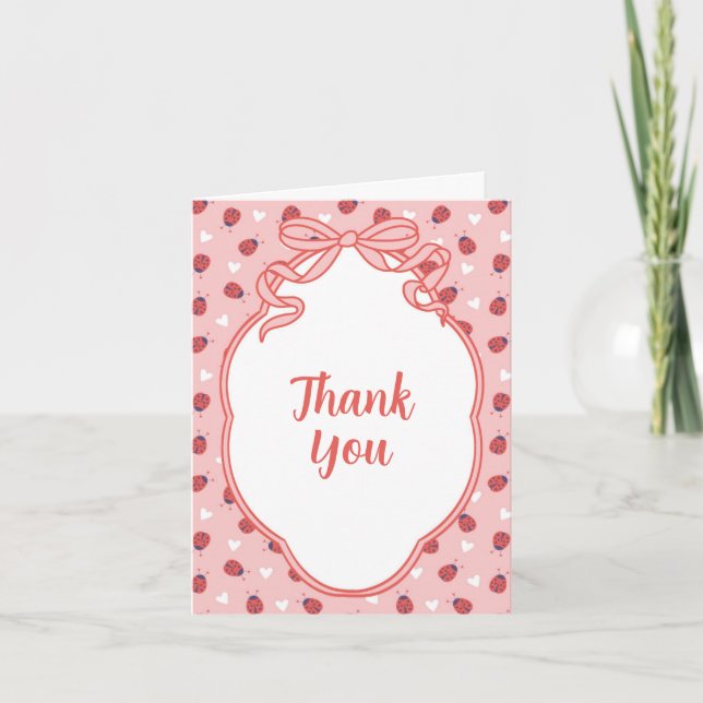 Cartão De Agradecimento Little Lady on the Way Folded Thank You Card (Frente)
