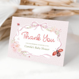 Cartão De Agradecimento Little Love Bug Bow Baby Shower Thank You Card