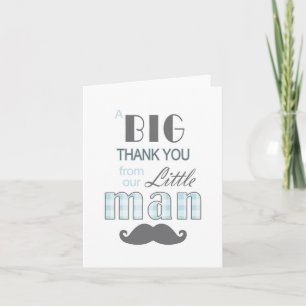 Cartão De Agradecimento Little Man Baby Shower Thank You Card Mustache