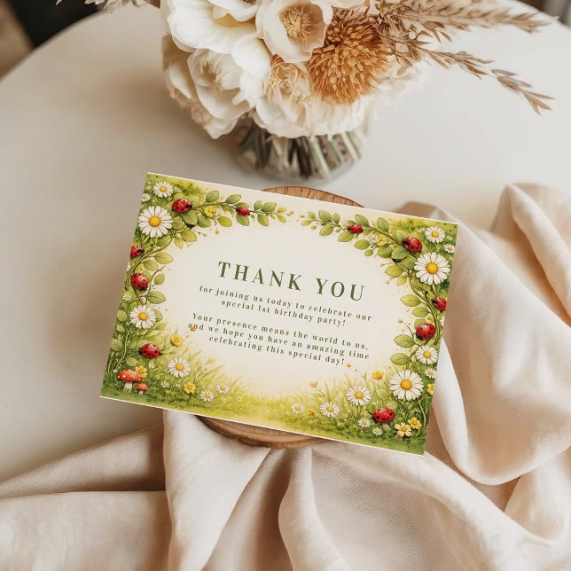 Cartão De Agradecimento Little Meadow Lady Turns One (Criador carregado)