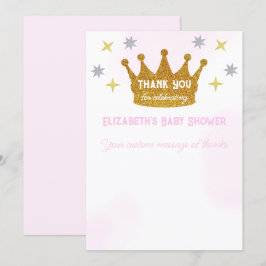 Cartão De Agradecimento Little Princess Girl Baby Shower