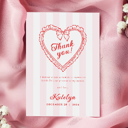 Cartão De Agradecimento Little Sweetheart Baby Shower Thank You Card