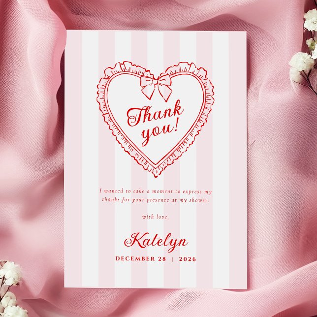 Cartão De Agradecimento Little Sweetheart Baby Shower Thank You Card (Criador carregado)