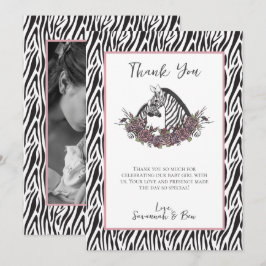 Cartão De Agradecimento Little Wild One Zebra Safari Baby Shower Photo
