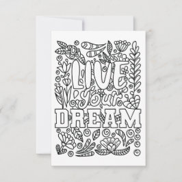 Cartão De Agradecimento Live Your Dream Color Your Own Card