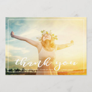 Cartão De Agradecimento Livre e focado   Graduação Obrigado   Luz