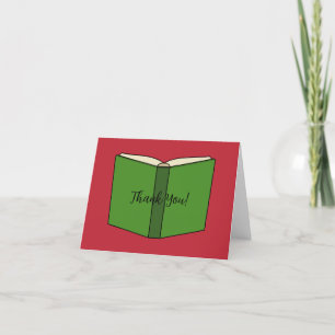 Cartão De Agradecimento Livro Verde da Cartoon   Adicionar texto