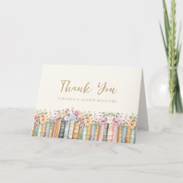Cartão De Agradecimento Livros Boho Florais
