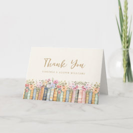 Cartão De Agradecimento Livros Boho Florais