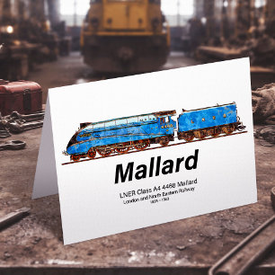 Cartão De Agradecimento LNER Classe A4 4468 Mallard - Loco a vapor mais rá