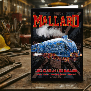 Cartão De Agradecimento LNER Classe A4 Mallard Locomotiva bandeira da Uniã