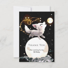 Cartão De Agradecimento Lobo Mágico Personalizado de Aniversário