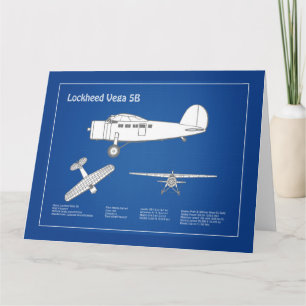 Cartão De Agradecimento Lockheed Vega 5B - Planos de avião ABD