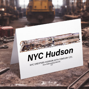 Cartão De Agradecimento Locomotiva a Vapor NYC Dreyfuss Hudson. Perfil