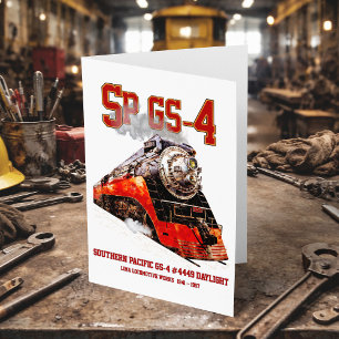 Cartão De Agradecimento Locomotiva Clássica do Pacífico Sul GS-4