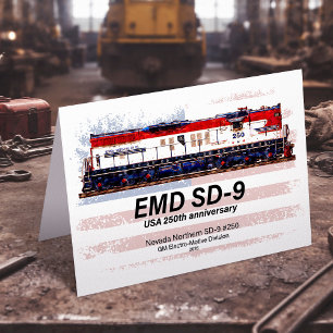 Cartão De Agradecimento Locomotiva EMD SD-9 Estande de Aniversário de 250 