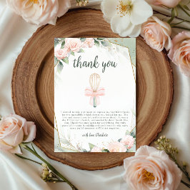 Cartão De Agradecimento Logo Chuveiro de Noiva Floral Rosa a Ser Levado Em