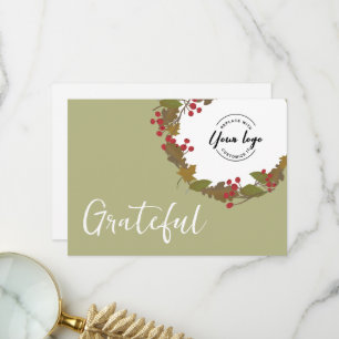 Cartão De Agradecimento Logotipo comercial do tema Grateful Fall