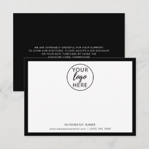 Cartão De Agradecimento Logotipo Comercial Personalizado