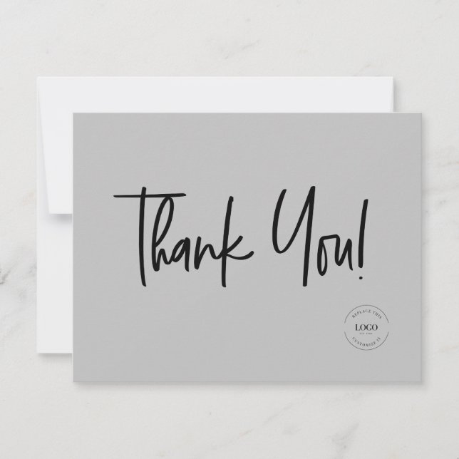 Cartão De Agradecimento Logotipo da Companhia Branca Negra Muito Obrigado (Frente)