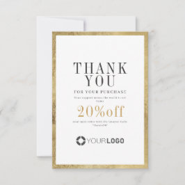 Cartão De Agradecimento Logotipo da empresa de fronteira do ouro moderno p