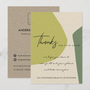 CARTÃO DE AGRADECIMENTO LOGOTIPO DE NEGÓCIOS DO ABSTRATO DE VERDE LIMÃO 