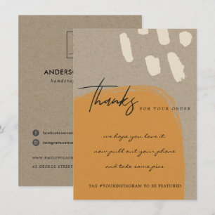 CARTÃO DE AGRADECIMENTO LOGOTIPO DE NEGÓCIOS DO KRAFT ORANGE RUST ABSTRAT