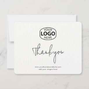 Cartão De Agradecimento Logotipo e Site de Clientes de Negócios Simples
