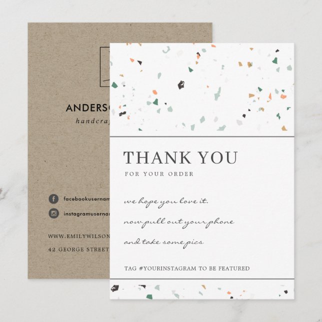 CARTÃO DE AGRADECIMENTO LOGOTIPO EMPRESARIAL DA TERRAZZO ESPETÁVEL (Frente/Verso)